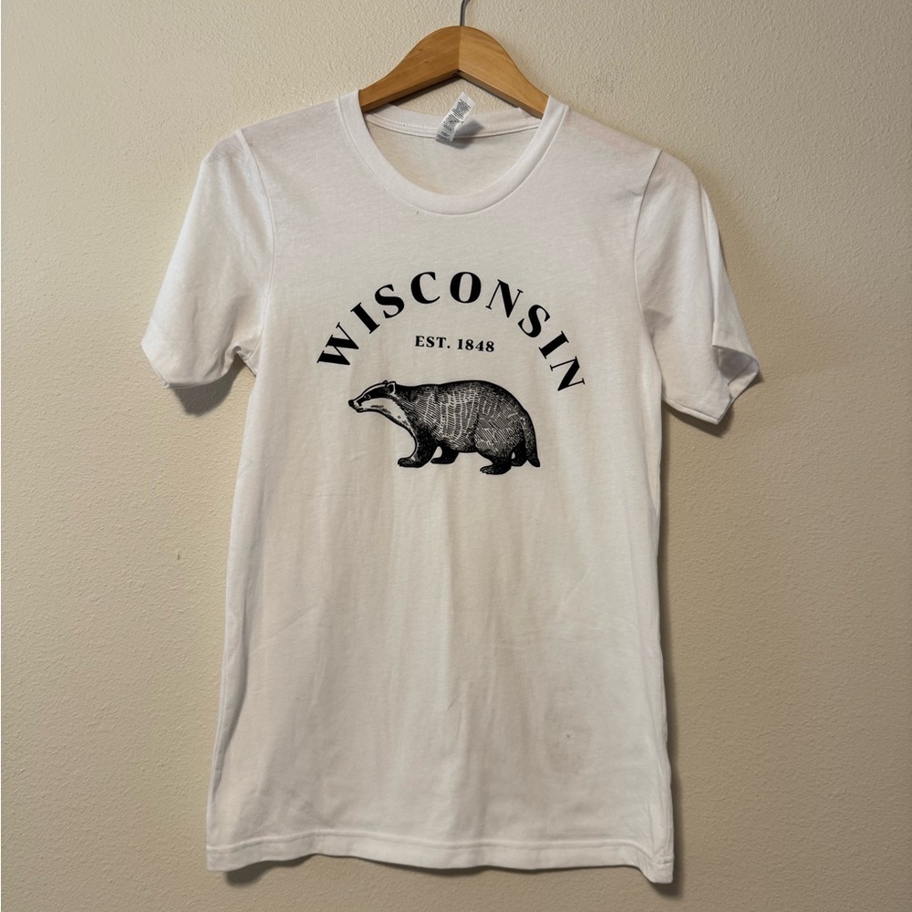 Bella Canvas Wisconsin Badger White Tee